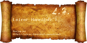 Leirer Hannibál névjegykártya